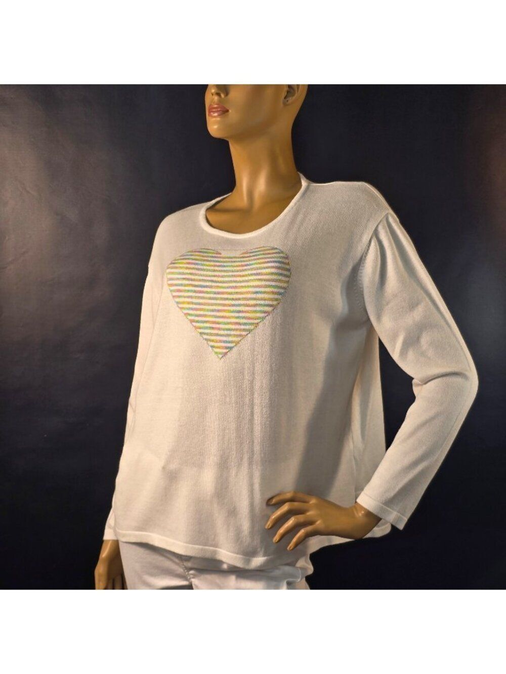 Angel Heart Lightweight Summer Sweater Top Cotton Blend Knit Womens Size Large